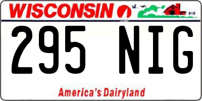 WI license plate 295NIG
