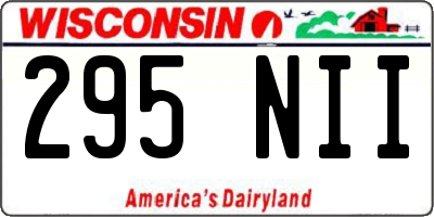 WI license plate 295NII