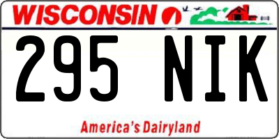 WI license plate 295NIK