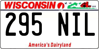WI license plate 295NIL