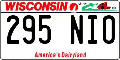 WI license plate 295NIO