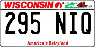 WI license plate 295NIQ