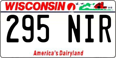WI license plate 295NIR