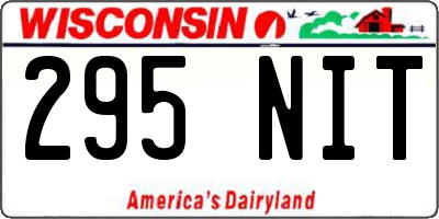 WI license plate 295NIT