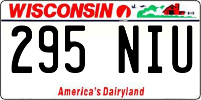 WI license plate 295NIU