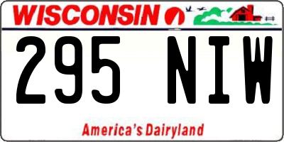 WI license plate 295NIW