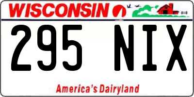 WI license plate 295NIX
