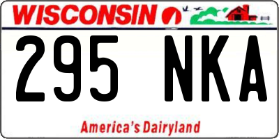 WI license plate 295NKA
