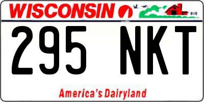 WI license plate 295NKT