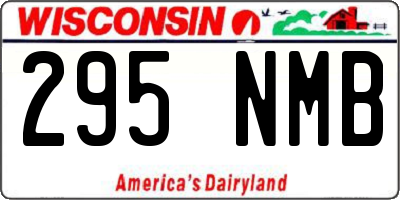 WI license plate 295NMB