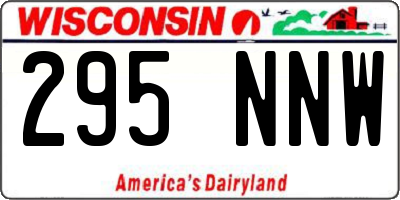 WI license plate 295NNW