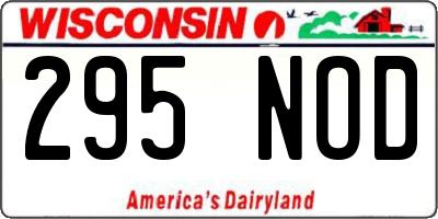 WI license plate 295NOD