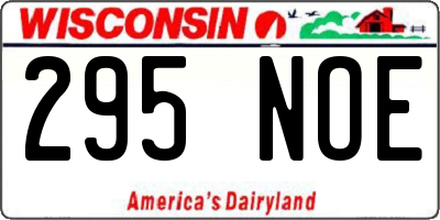 WI license plate 295NOE