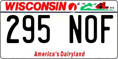 WI license plate 295NOF