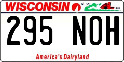 WI license plate 295NOH