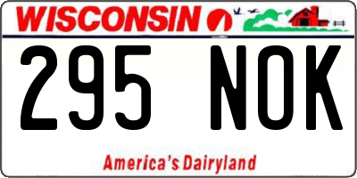 WI license plate 295NOK