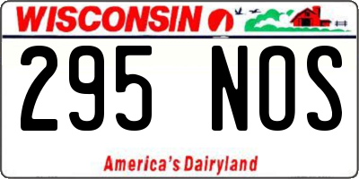 WI license plate 295NOS