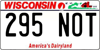 WI license plate 295NOT