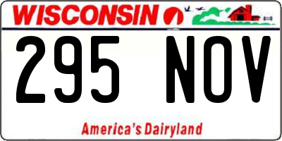 WI license plate 295NOV