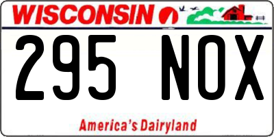 WI license plate 295NOX