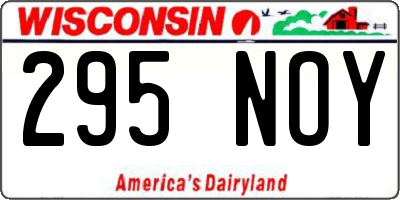 WI license plate 295NOY