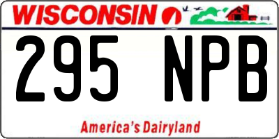 WI license plate 295NPB