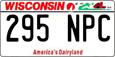 WI license plate 295NPC