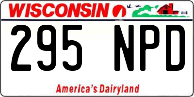 WI license plate 295NPD