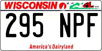 WI license plate 295NPF