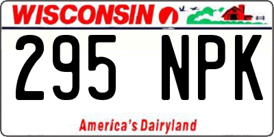 WI license plate 295NPK