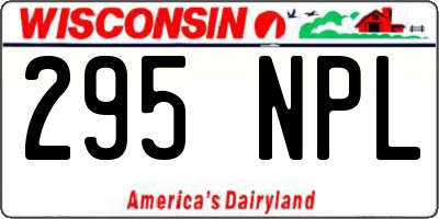 WI license plate 295NPL