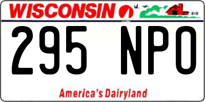 WI license plate 295NPO