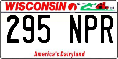 WI license plate 295NPR