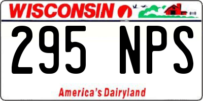 WI license plate 295NPS