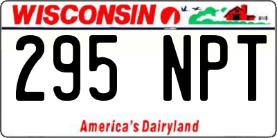 WI license plate 295NPT