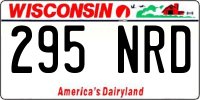 WI license plate 295NRD
