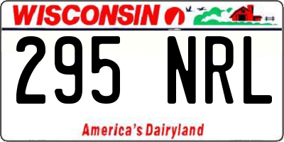 WI license plate 295NRL