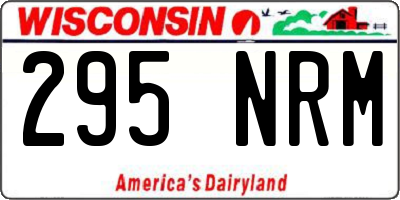 WI license plate 295NRM
