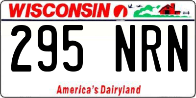 WI license plate 295NRN