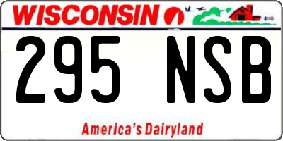 WI license plate 295NSB