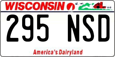 WI license plate 295NSD