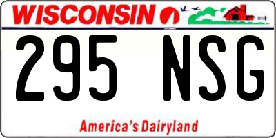 WI license plate 295NSG