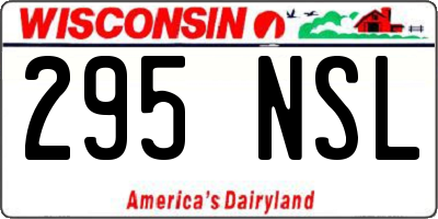 WI license plate 295NSL