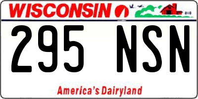 WI license plate 295NSN
