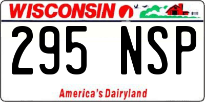 WI license plate 295NSP