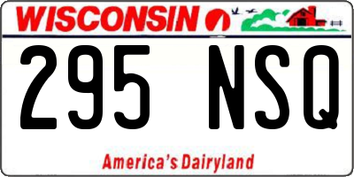 WI license plate 295NSQ
