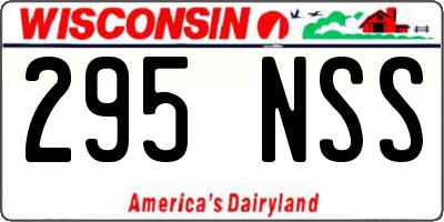 WI license plate 295NSS