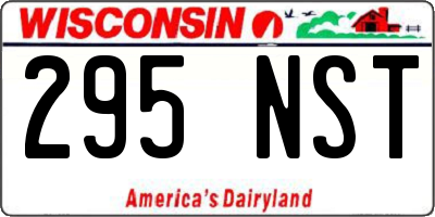 WI license plate 295NST