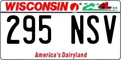 WI license plate 295NSV