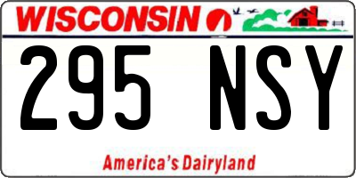 WI license plate 295NSY